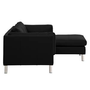 Ecksofa Omnia I Echtleder Echtleder Neka: Schwarz - Longchair davorstehend rechts