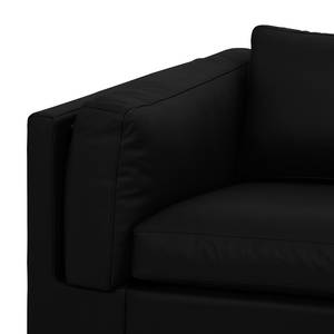 Ecksofa Omnia I Echtleder Echtleder Neka: Schwarz - Longchair davorstehend rechts