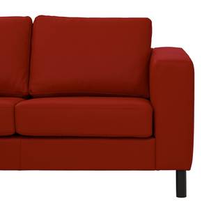 Ecksofa Omnia II Echtleder Echtleder Neka: Rot - Longchair davorstehend links