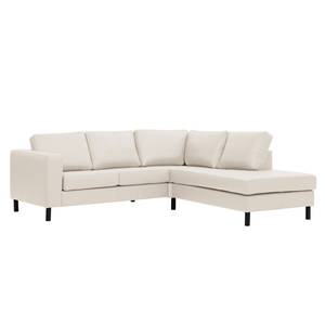 Ecksofa Omnia II Echtleder Echtleder Neka: Creme - Longchair davorstehend rechts