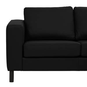 Ecksofa Omnia II Echtleder Echtleder Neka: Schwarz - Longchair davorstehend rechts