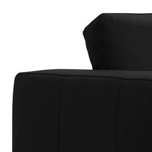 Ecksofa Omnia II Echtleder Echtleder Neka: Schwarz - Longchair davorstehend rechts