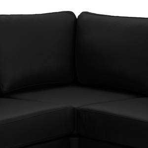 Ecksofa Omnia II Echtleder Echtleder Neka: Schwarz - Longchair davorstehend rechts