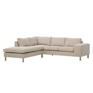 Ecksofa Omnia III Webstoff Webstoff Saia: Beige - Longchair davorstehend links