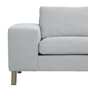 Ecksofa Omnia III Webstoff Webstoff Anda II: Silber - Longchair davorstehend rechts