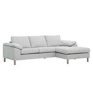 Ecksofa Omnia IV Webstoff Webstoff Anda II: Silber - Longchair davorstehend rechts