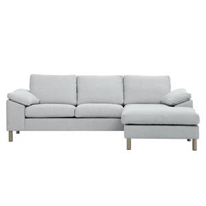 Ecksofa Omnia IV Webstoff Webstoff Anda II: Silber - Longchair davorstehend rechts