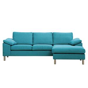 Ecksofa Omnia IV Webstoff Webstoff Anda II: Türkis - Longchair davorstehend rechts