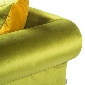 Canapé d'angle Oriago Velours vert - Méridienne à droite (vue de face)