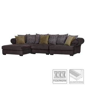 Ecksofa Oriago Webstoff Dunkelbraun Webstoff - Dunkelbraun - Longchair davorstehend links