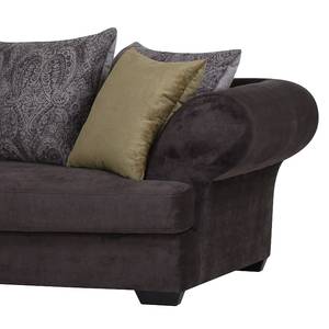 Ecksofa Oriago Webstoff Dunkelbraun Longchair davorstehend links