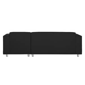 Ecksofa Oslo Baumwollstoff Schwarz - Longchair davorstehend rechts