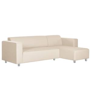 Ecksofa Oslo Webstoff Beige - Longchair davorstehend rechts