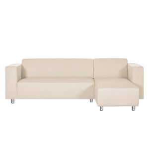 Ecksofa Oslo Webstoff Beige - Longchair davorstehend rechts