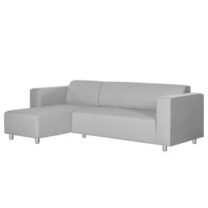 Ecksofa Oslo Webstoff Grau - Longchair davorstehend links