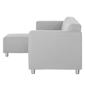 Ecksofa Oslo Webstoff Grau - Longchair davorstehend links