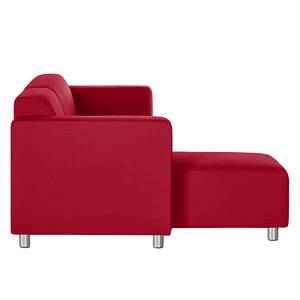 Ecksofa Oslo Webstoff Rot - Longchair davorstehend links