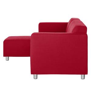 Ecksofa Oslo Webstoff Rot - Longchair davorstehend links