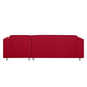 Ecksofa Oslo Webstoff Rot - Longchair davorstehend rechts