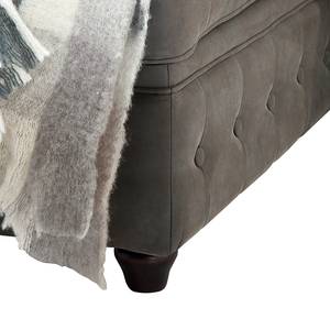 Canapé d'angle Oxford (3 places) Imitation cuir gris - Méridienne à droite (vue de face)