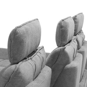 Canapé d'angle Padroni (convertible) Tissu - Gris - Méridienne courte à gauche (vue de face)