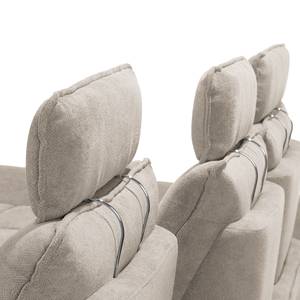 Canapé d'angle Padroni (convertible) Tissu - Blanc suédois - Méridienne courte à gauche (vue de face)