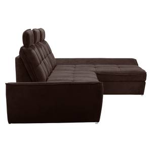 Ecksofa Padroni (mit Schlaffunktion) Webstoff - Braun - Longchair davorstehend rechts