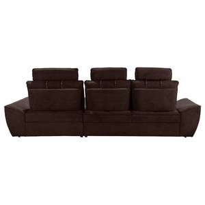 Ecksofa Padroni (mit Schlaffunktion) Webstoff - Braun - Longchair davorstehend rechts