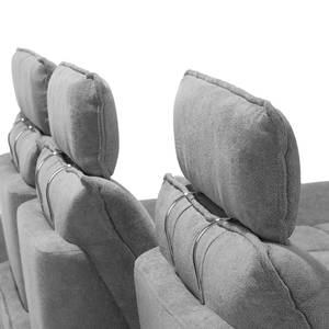 Canapé d'angle Padroni (convertible) Tissu - Gris - Méridienne courte à droite (vue de face)