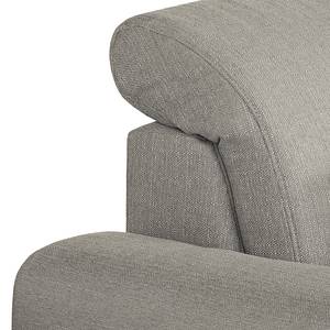 Boxspring-Ecksofa Paladine Webstoff Steingrau - Longchair davorstehend links