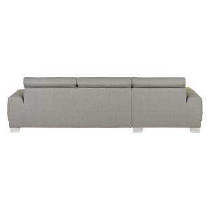 Boxspring-Ecksofa Paladine Webstoff Steingrau - Longchair davorstehend links