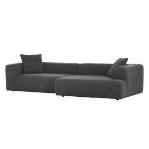 Ecksofa Palmer Webstoff Dunkelgrau Longchair davorstehend rechts