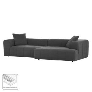 Ecksofa Palmer Webstoff Dunkelgrau Longchair davorstehend rechts