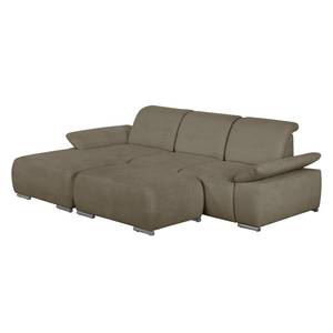 Ecksofa Palmerston Webstoff Braun - Longchair davorstehend links