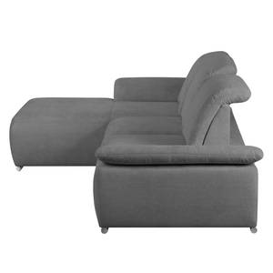 Ecksofa Palmerston Webstoff Dunkelgrau - Longchair davorstehend links