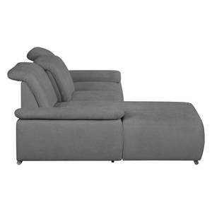 Ecksofa Palmerston Webstoff Dunkelgrau - Longchair davorstehend links