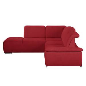 Ecksofa Palmerston (mit Ottomane) Webstoff - Rot - Longchair davorstehend links