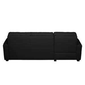 Ecksofa Parilla (mit Schlaffunktion) Echtleder - Schwarz - Breite: 229 cm - Longchair davorstehend links