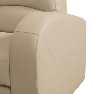 Canapé d'angle Parilla (convertible) Cuir véritable - Beige chaud - Largeur : 229 cm - Méridienne courte à gauche (vue de face)
