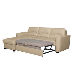 Ecksofa Parilla (mit Schlaffunktion) Echtleder - Warmes Beige - Breite: 229 cm - Longchair davorstehend links