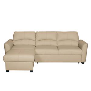 Ecksofa Parilla (mit Schlaffunktion) Echtleder - Warmes Beige - Breite: 229 cm - Longchair davorstehend links