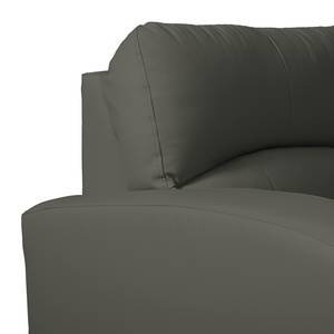 Ecksofa Parilla (mit Schlaffunktion) Echtleder - Grau - Breite: 229 cm - Longchair davorstehend rechts