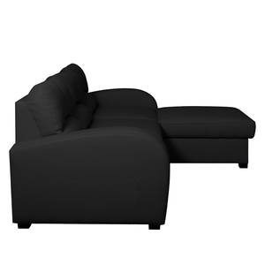 Ecksofa Parilla (mit Schlaffunktion) Echtleder - Schwarz - Breite: 229 cm - Longchair davorstehend rechts