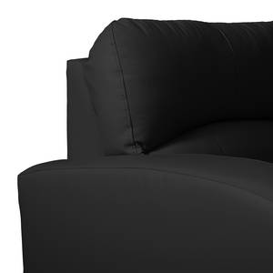 Ecksofa Parilla (mit Schlaffunktion) Echtleder - Schwarz - Breite: 229 cm - Longchair davorstehend links