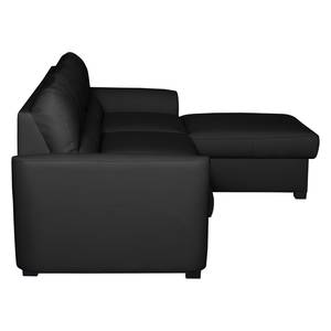 Ecksofa Parilla (mit Schlaffunktion) Echtleder - Schwarz - Breite: 229 cm - Longchair davorstehend rechts