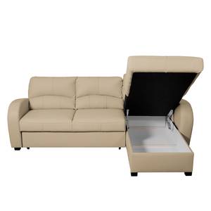 Ecksofa Parilla (mit Schlaffunktion) Echtleder - Warmes Beige - Breite: 229 cm - Longchair davorstehend rechts