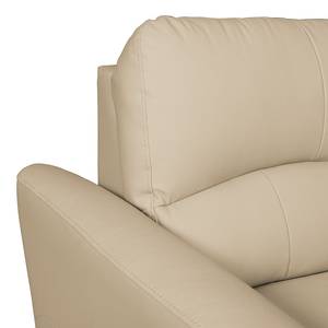 Canapé d'angle Parilla (convertible) Cuir véritable - Beige chaud - Largeur : 229 cm - Méridienne courte à gauche (vue de face)