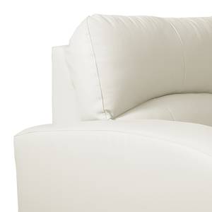 Canapé d'angle Parilla (convertible) Cuir véritable - Blanc - Largeur : 229 cm - Méridienne courte à droite (vue de face)