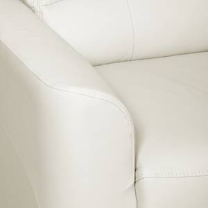 Canapé d'angle Parilla (convertible) Cuir véritable - Blanc - Largeur : 229 cm - Méridienne courte à droite (vue de face)