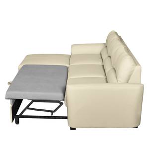 Ecksofa Parilla II Kunstleder - Ecru - Longchair davorstehend links